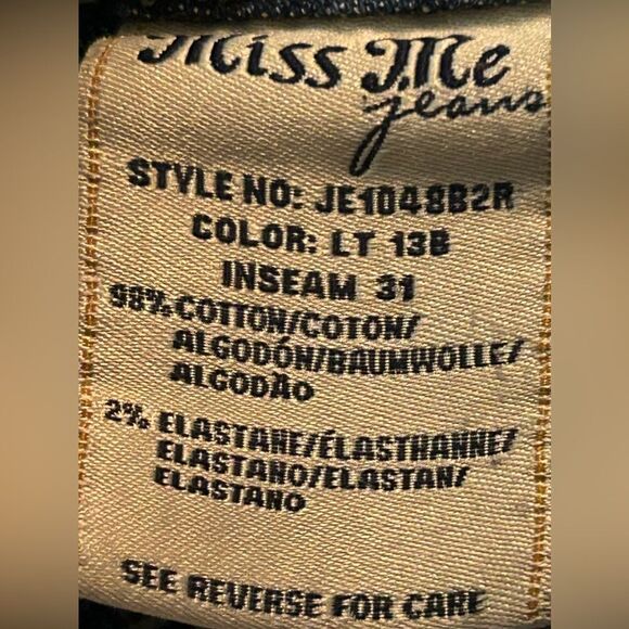 Miss Me distressed Denim Jeans women’s 26 bootcut light blue embellished bling - Picture 3 of 16